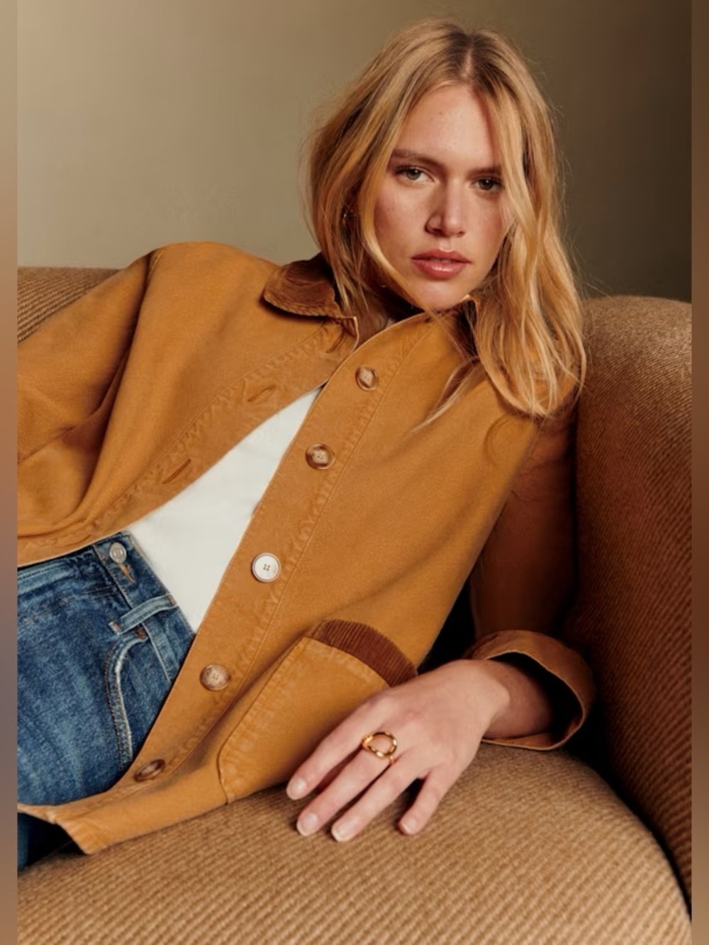 NWOT Sezane Gabin Jacket Light Camel Size 4/Small - Picture 4 of 11